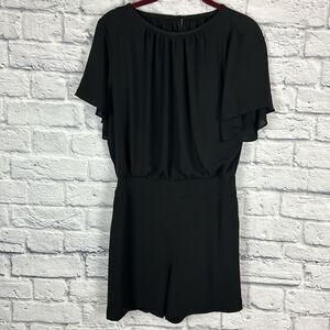 White House Black Market Sheer Lined Black Romper Size 8 NWT